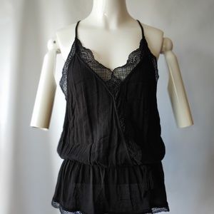 AEO Cinched Waist Racer Back Lace Tank Sz M